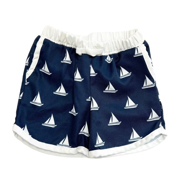 Monica + Andy Sailboat Print Swim Trunks - Picture 1 of 8